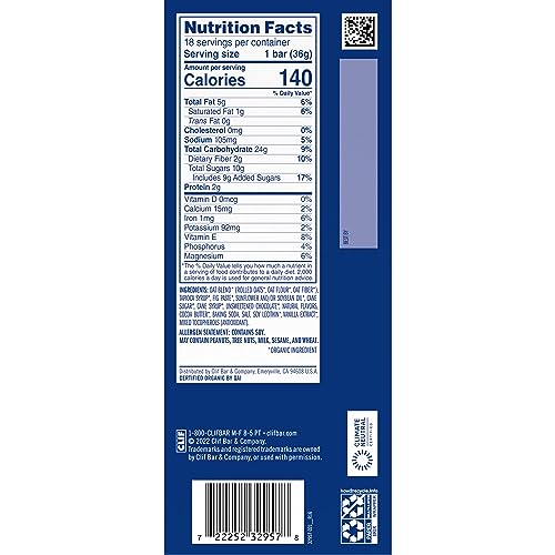 ZBAR – CHOCOLATE CHIP – SOFT-BAKED ENERGY SNACK BARS – NON-GMO – 12G WHOLE GRAINS – USDA ORGANIC GRANOLA BARS (18 PACK)