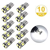 Toplus 194 LED Light Bulb, Super Bright 168 2825 W5W T10 Wedge 10-SMD 5730 Chipset LED Replacement Bulbs, 12V Car Interior Lights for Dome Map Side Marker Door Courtesy License Plate White 10-Pack