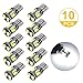 Toplus 194 LED Light Bulb, Super Bright 168 2825 W5W T10 Wedge 10-SMD 5730 Chipset LED Replacement Bulbs, 12V Car Interior Lights for Dome Map Side Marker Door Courtesy License Plate White 10-Pack