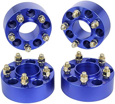 HLZZ 4pcs Wheel Spacers Adapters Blue-2" Thickness-5 Lug-5x4.5/5x114.3-1/2x20 Studs