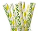 Tractor Party Supplies, Farm Tractor Straws (25 Pack) - Tractor Farm Birthday Party Supplies, Yellow & Green Tractor Boys Birthday Party Decorations
