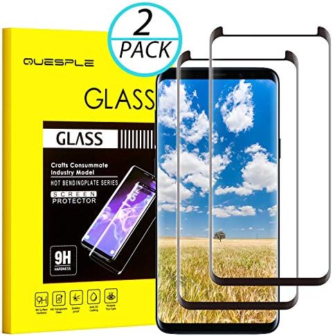 QUESPLE Galaxy S9 Plus Screen Protector, [2-Pack] Update Version Tempered Glass Screen Protector [9H Hardness][Anti-Scratch][Anti-Bubble] [High Definition] [Ultra Clear] for Samsung Galaxy S9 Plus