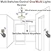 Wsdcam Wireless Light Switch and Receiver Kit Outdoor 1900 ft Indoors 229 ft - Remote Control Ceiling Lamp LED Bulb - No Wires- IP54 Waterproof (Double Switch)