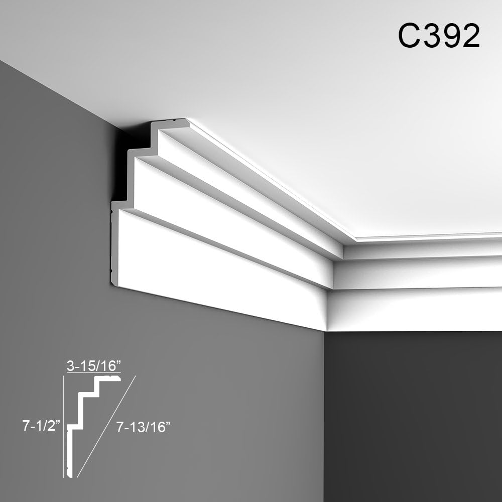 Orac Decor Crown Moulding C392 Crown Moulding Primed White Face