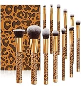 Docolor Makeup Brushes Leopard 12 Pieces Professional Makeup Brush Set Premium Synthetic Brushes ...