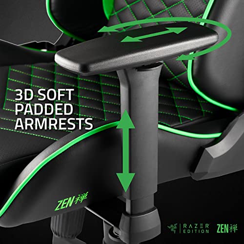 Tarok Pro Razer Edition Gaming Chair by Zen Lime Green Gaming Chair Reclining Ergonomic