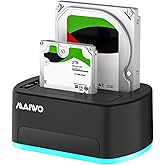 MAIWO 2 Bay External Hard Drive Docking Station Offline Cloner with RGB Lights, USB 3.0 SATA Duplicator for 2.5'' 3.5'' HDDs 