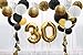 PAXCOO 73 Pcs Black and Gold Party Decorations with Balloons Paper Lanterns and Paper Pom Poms for Happy New Year Party New Year's Eve Party 20st, 30th, 40th, 50th, 60th, 70th,75th, 80th Birthday