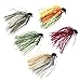THKFISH Bass Tungsten Jig, Swim Jigs for Bass Fishing, Swimming Fishing Jigs, Finesse Boo Jig Bass Fishing Lure with Weed Guard, Weedless Jig Head Design Multi-Color Pack of 5