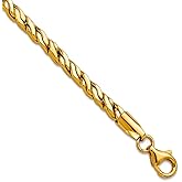 JewelryWeb 14k Solid Yellow Gold Polished Square Twisted Link Bracelet 7.5 Inch Link Bracelet for Women