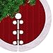 LimBridge Christmas Tree Skirt, 48 inches Knitted Skirt with Plush Faux Fur Edge, Rustic Thick Heavy Yarn Knit Xmas Holiday Decoration, Burgundy and White