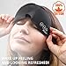 Sleep Mask for Women and Men 100% 3D Cotton Sleeping Eye Mask Contoured Adjustable Strap, Earplugs and Velvet Bag, Block Light, Smooth Mask for Nap, Travel And night Sleeping - Black