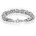 ELYA Jewelry Womens Stainless Steel Intricate Byzantine Link Bracelet, 8-Inch, White