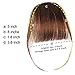 VIOLET Clip in Air Bangs 100% Remy Human Hair with Temples Hand Tied Thin Air Bangs Mini Human Hair Bangs Clip On Hairpiece Flat Fringe Bangs for Women(Black)