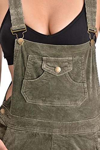G-Style USA Women's Corduroy Overalls RJHO446 - Olive - 3X-Large - S1G - Thumbnail 3