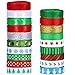 19 Rolls 95 Yard Christmas Ribbons Trims Printed Grosgrain Ribbons Multicolor Organza Ribbons Satin Ribbons Metallic Glitter Ribbons 3/8