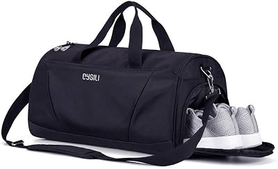 KASIBON Gym Bag with Shoes Compartment Wet Pocket Travel Duffle