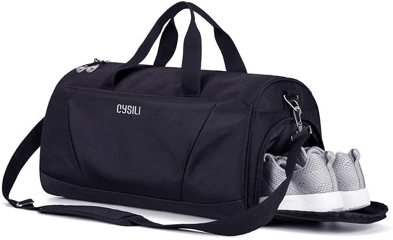 KASIBON Gym Bag with Shoes Compartment Wet Pocket Travel Duffle