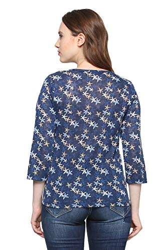 Allen-Solly-Womens-Regular-fit-Top-AWCT318P003841NavySmall