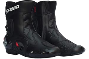 LKN Ankle Joint Protective Gear Motorcycle Boots Shoes for Riding Racing Black
