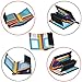 Ladies Luxury Soft Black (Multi Colored Inside) Real Nappa Leather RFID Blocking Small Hand Stitched Multi Fall Purse Multi Credit Card Wallet with Zip Up Coin Compartment