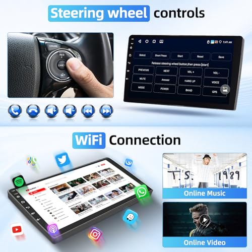 Fuluku 4+64G Android Car Radio for BMW X3 E83 2004-2010 with Wireless Carplay & Android Auto, 9'' IPS Touch Screen Car Radio with Bluetooth 5.0/GPS/Rear View Camera/FM/WiFi/SWC