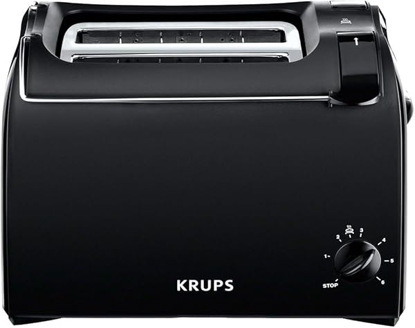 Krups Pro Aroma Toaster, 6 Toaster Levels, Integrated Bread Warmer, Removable Crumb Drawer, Practical Lifting Function for Safe and Easy Toast Removal, Toaster 2 Slices, KH1518