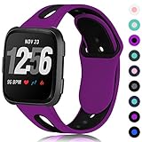 Maledan for Fitbit Versa Bands Women Men, Small, Fuchsia Black