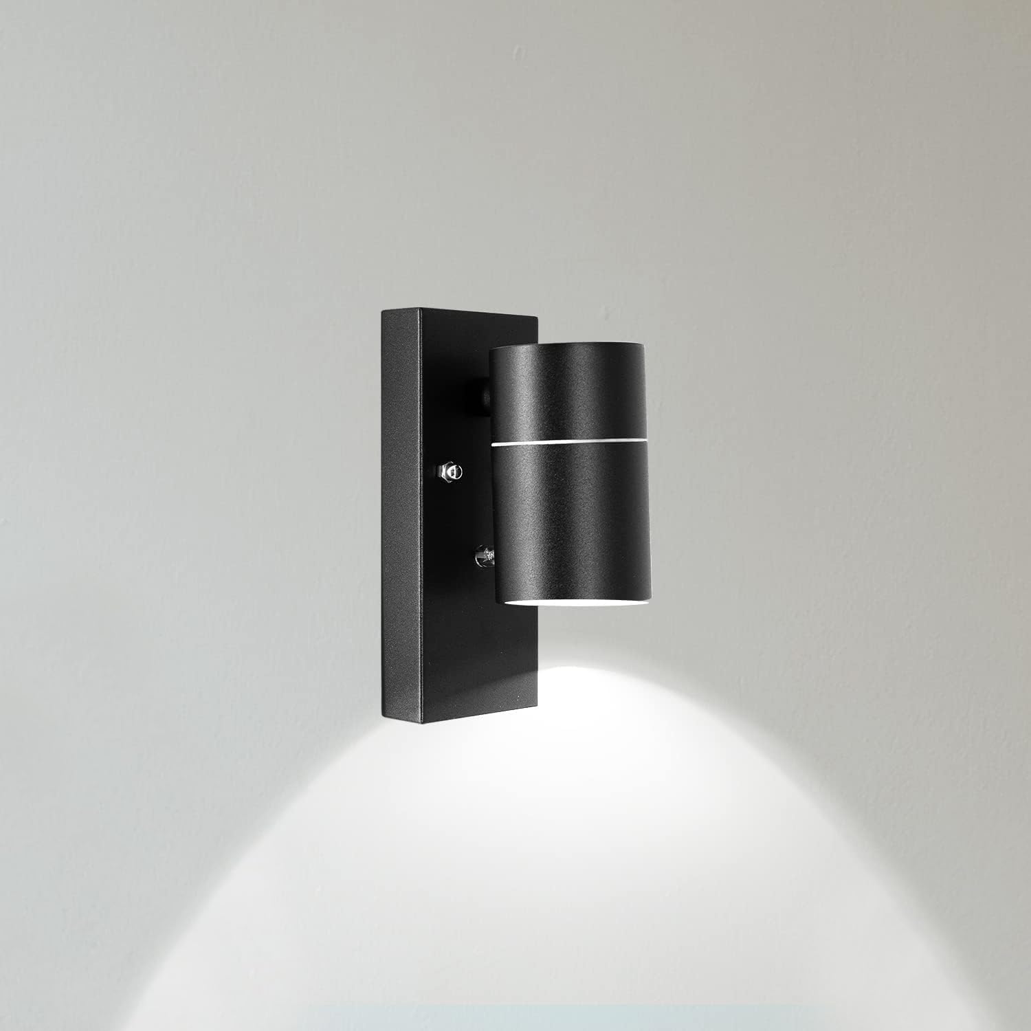 Unikcst Dawn to Dusk Outside Wall Lights Mains Powered IP44 Black Outdoor Wall Sconce with Photocell Sensor for Front Door Porch - Incl. 1X 5W GU10 LED Cool White Bulb