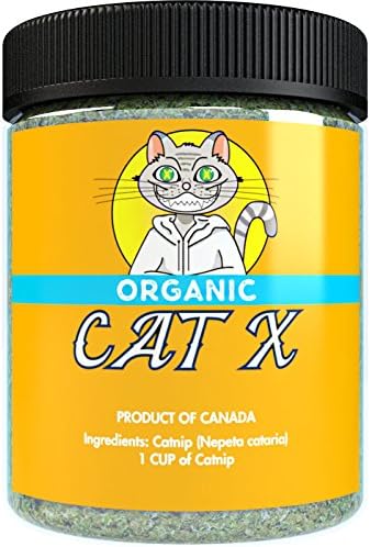 Organic Catnip by Cat X, Premium Safe Blend Perfect for Cats, Blended with Maximized Potency your Kitty is Guaranteed to Go Nuts for! (1 Cup)