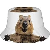Happy Quokka Hug Funny Bucket Hat for Men Women Printed Fisherman Hat Packable Sun Cap Travel Outdoor Beach Caps