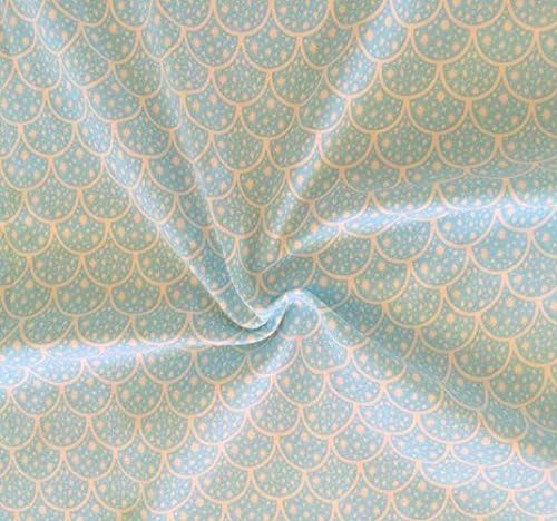 Knit Mermaid Scales in Blue Design Fabric By the Yard, gorgeous 95% cotton 5% spandex, medium weight, 4 way stretch, 60" wide (2 yards)