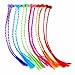 Lumiparty High Quality 11 Inches One Dozen Neon Nylon Braided Hair Extensions Attachments, Assorted Colors Nylon Clip Snap On Children Kit for Birthday Party Favors