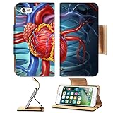 Luxlady Premium Apple iPhone 7 Flip Pu Leather Wallet Case IMAGE ID: 19446918 Cardiovascular human heart anatomy from a healthy body as a medical health care symbol for the