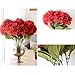 Youngman 5 Heads Hydrangea Beautiful Artificial Flower Bunch Bouquet Home Wedding Decor (Red)