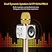 Wireless Karaoke Microphone, Portable Karaoke Machine for Kids with Bluetooth Speaker,USB-Stick Player, bluetooth wireless microphone for iPhone,Android, iPad ,TV(2018 UPDATED) (gold)