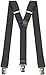 Mens Suspenders Wide Adjustable and Elastic Braces Y Shape with Very Strong Clips - Heavy Duty (Dark Grey)