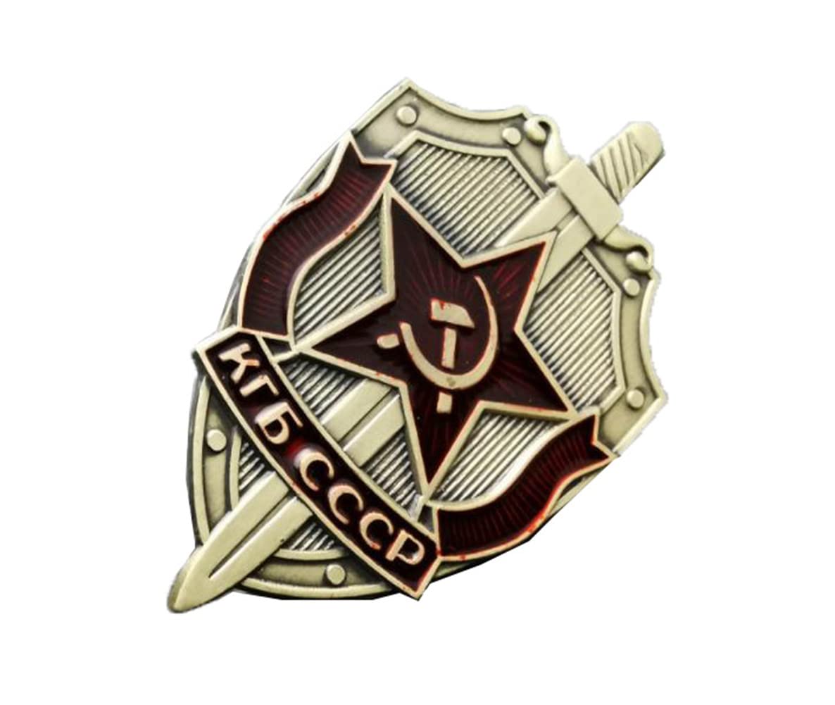 Soviet Union KGB CCCP Shield And Sword Badge Copper Cold Enamel Red Five Star Golden Scythe Hammer USSR Honor Button Badge Lapel Pins Vintage Antique Classics Retro metal badge