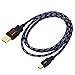 Mini-USB Cable, EZOPower 3 feet Braided Jacket USB Data Cable for GoPro Hero 4, Hero 3, Hero 3+, Hero, Silver, Black, White, All Edition - Tangled Free