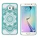 Doinshop Carved Cover Damask Vintage Mandala Flower Case for Samsung Galaxy S6 Edge (green)