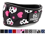Fitpliclity Weight Lifting Belt (Pink Skulls, Medium)
