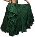 Wevez® Women's Plus Size Gypsy 25 Yard Long Flowy Solid Color Renaissance fair Skirt, Green