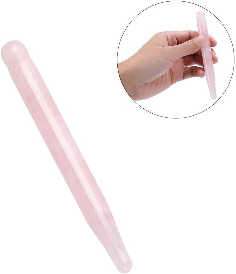 Natural Stone Acupressure Stick Crystal Stick Chopsticks Acupuncture Sticks Special Experience, 12 cm (Rose Quartz)