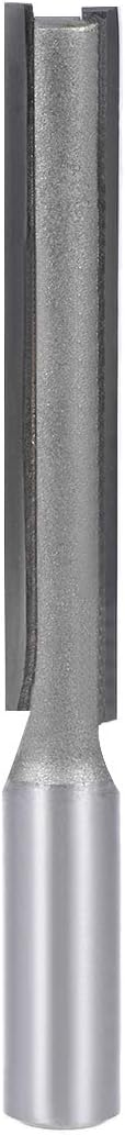 sourcing map Router Bit 1/2 Shank 1/2 inch Cutting Dia. 3 inch Depth 2 Straight Flutes HSS for Woodworking Milling Cutter Tool