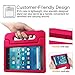 Fintie Shock Proof Case for Amazon Fire HD 8 (Previous Generation - 6th) 2016 release - Kiddie Series Light Weight Convertible Handle Stand Kids Friendly Cover, Magenta