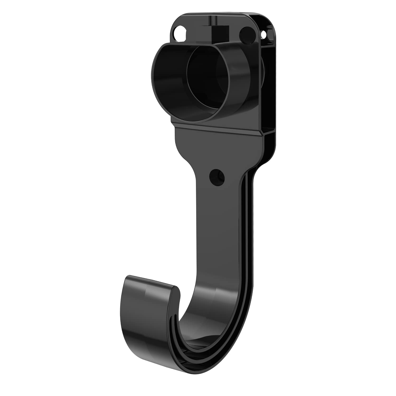 J&D EV Type 2 Charger Holder with Hook, Electric Vehicle Wall Bracket Cable Holder Wall Mount Charging Cable Organizer for Most EU Standard EVs, Black
