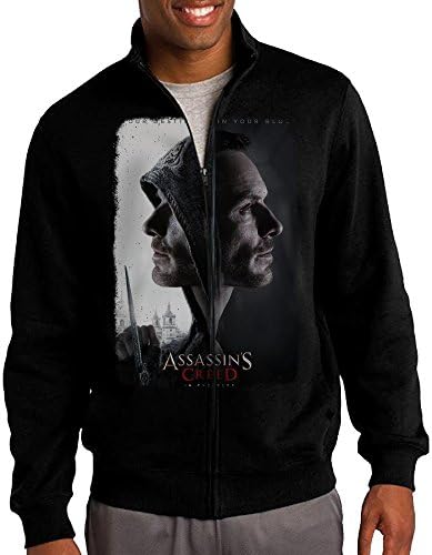 Men Assassin's Creed 2016 Movie Poster Full Zip Up Hoodie Jackets