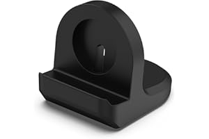 Disscool Replacement Charging Dock Compatible with Samsung Galaxy Watch 6/6 Classic/Watch 5/5 Pro Non-Slip Silicone Charging Stand, Charger Base Holder with Cable Management Slot(Black)