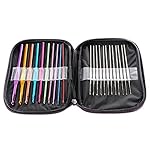 LIHAO Mixed Aluminum Handle Crochet Hooks Knitting Knit Needles Weave Yarn Set- 22 pieces