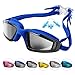 Unisex Adult Swim Goggles, No Leaking Anti-Fog UV Protection Professional Swimming Goggles For Youth Men and Women, Mirroed Lens And Wide Large Frame